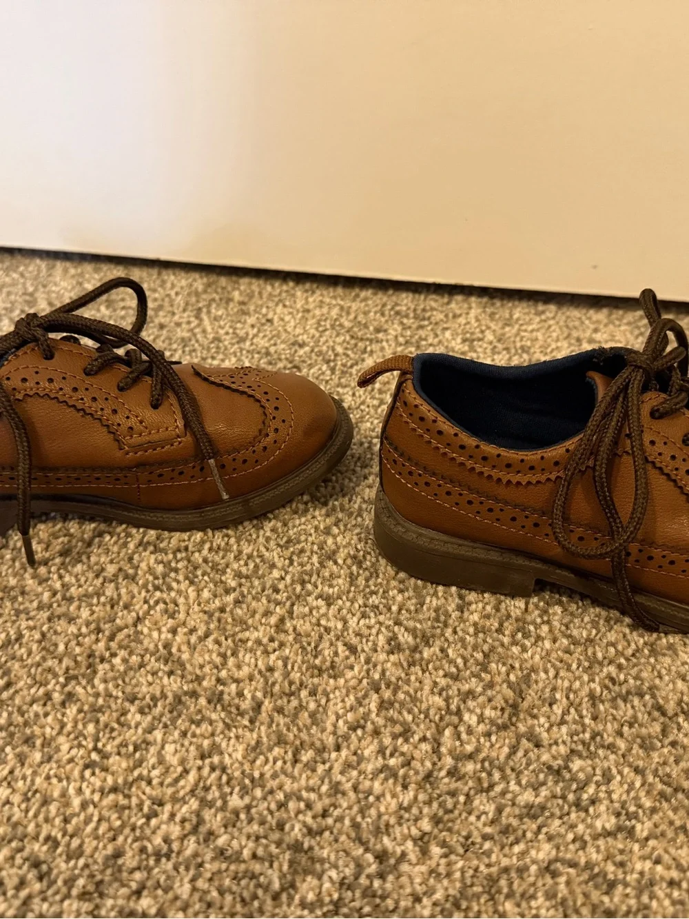 Carters Toddler Boys Brown Wingtip Lace-Up Shoes